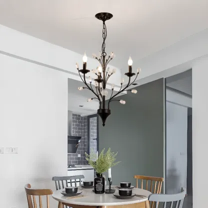 Black Crystal Branch Design Modern Crystal Chandelier Image - 3