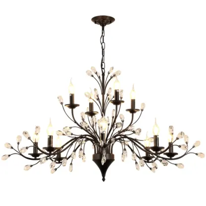 Black Crystal Branch Design Modern Crystal Chandelier Image - 5