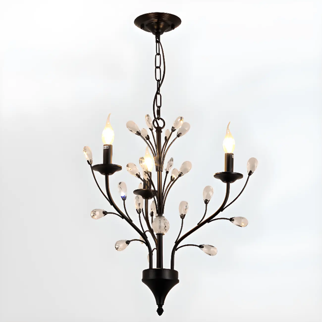 Black Crystal Branch Design Modern Crystal Chandelier Image - 6 | homeyfad