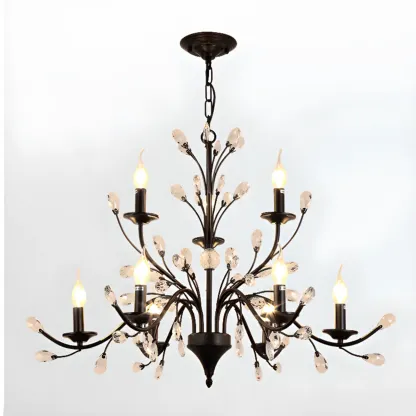 Black Crystal Branch Design Modern Crystal Chandelier Image - 7