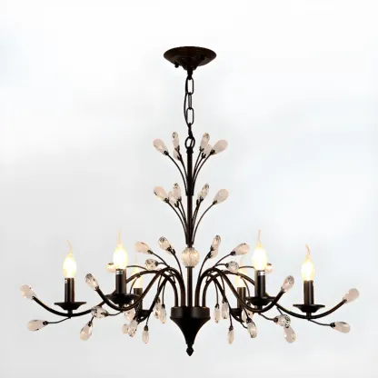 Black Crystal Branch Design Modern Crystal Chandelier Image - 9