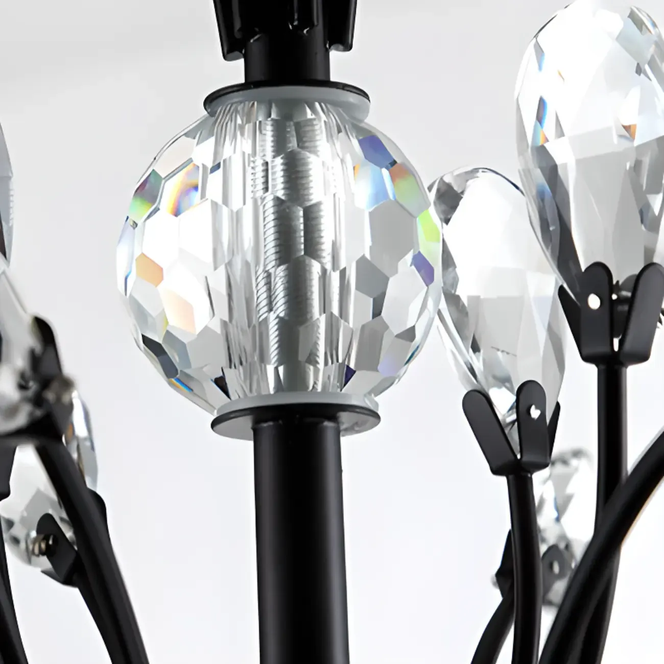 Black Crystal Branch Design Modern Crystal Chandelier Image - 10