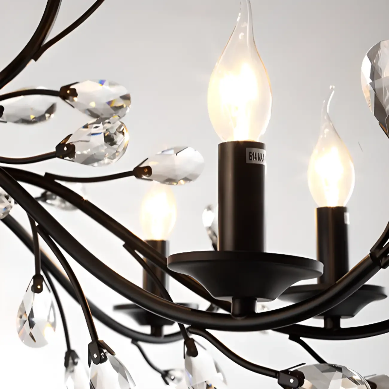 Black Crystal Branch Design Modern Crystal Chandelier Image - 11