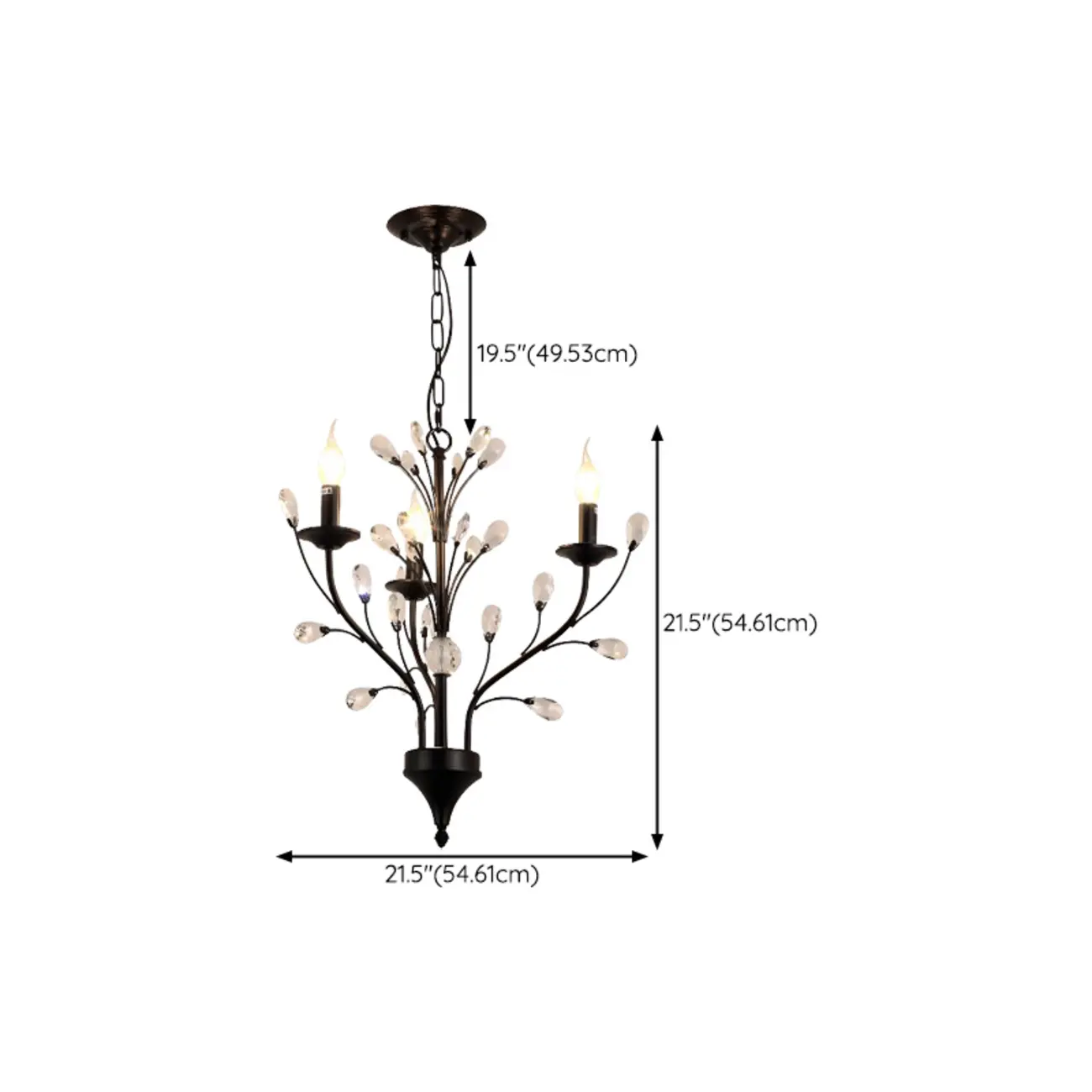Black Crystal Branch Design Modern Crystal Chandelier #size | homeyfad