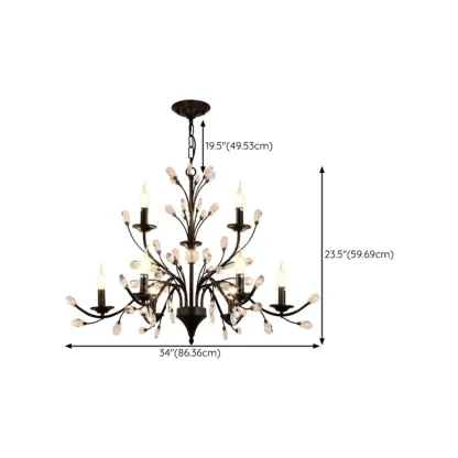 Black Crystal Branch Design Modern Crystal Chandelier Image - 18