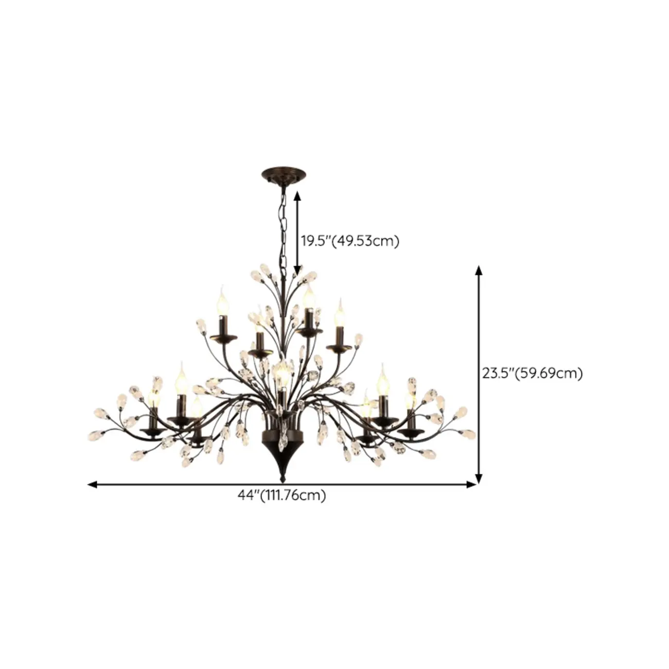 Black Crystal Branch Design Modern Crystal Chandelier Image - 19 | homeyfad