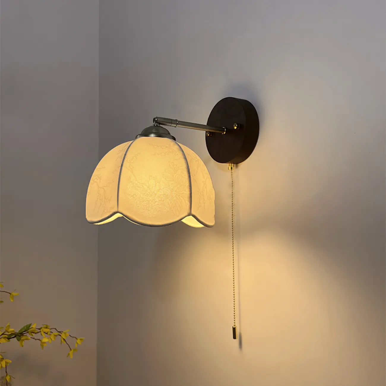 Modern Wall Light with Fabric Shade for Living Room Image - 2 | homeyfad