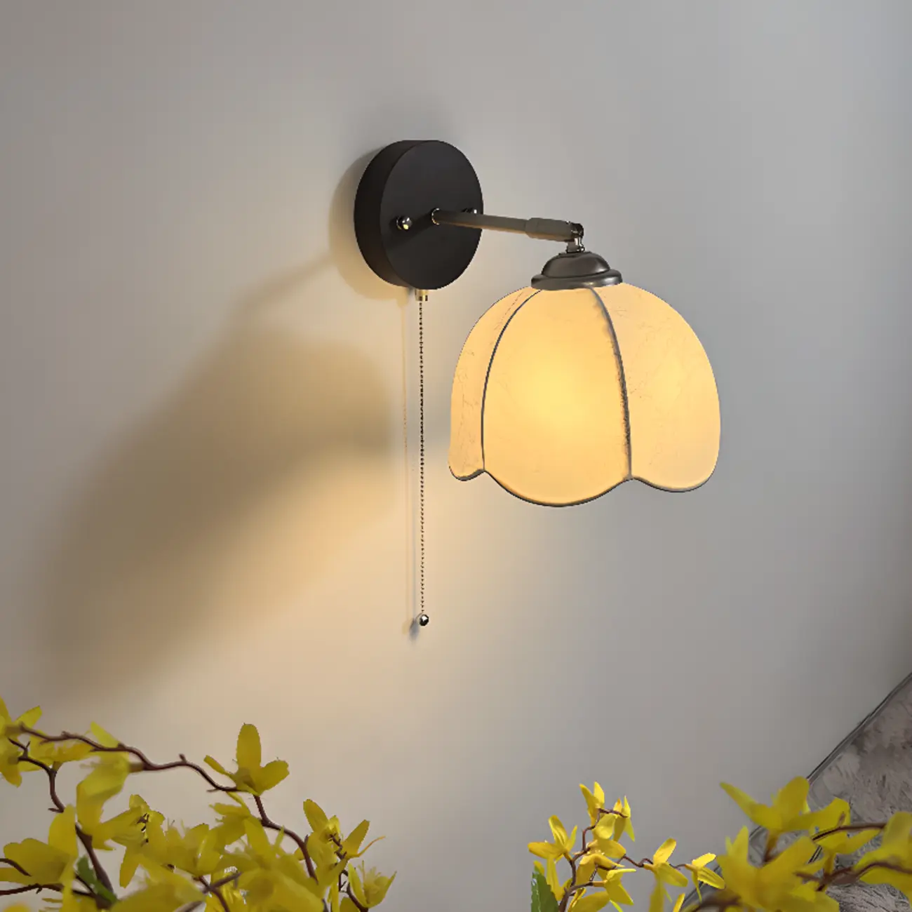 Modern Wall Light with Fabric Shade for Living Room Image - 5 | homeyfad