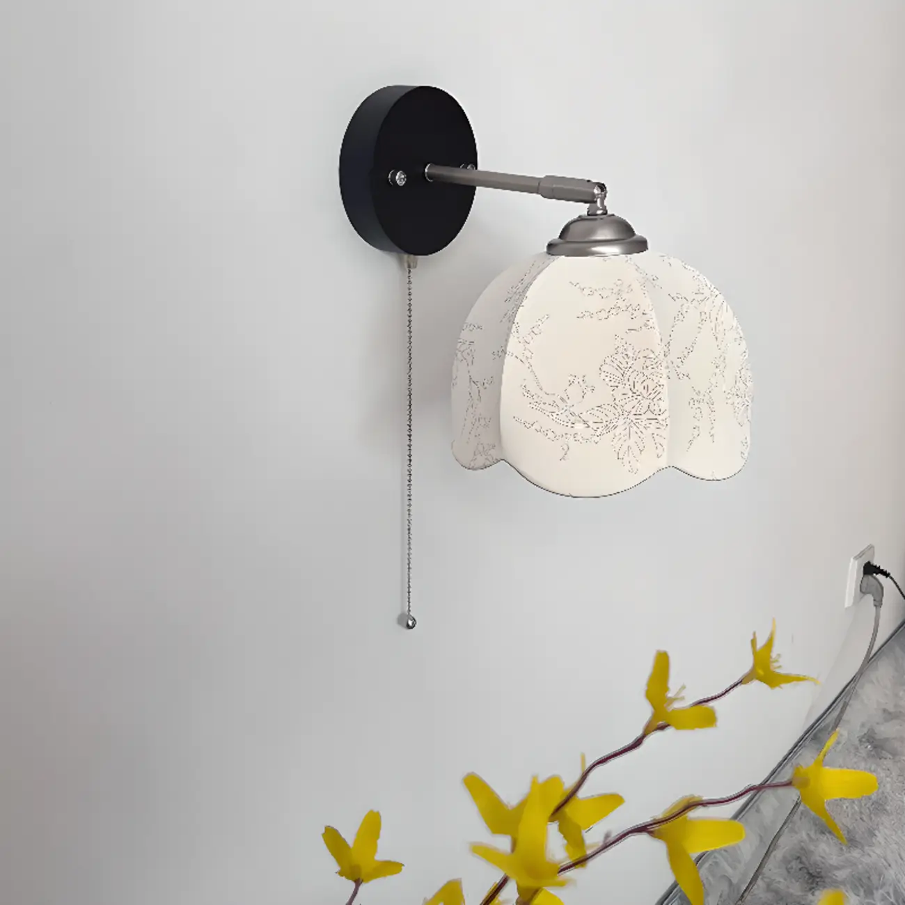 Modern Wall Light with Fabric Shade for Living Room Image - 6 | homeyfad