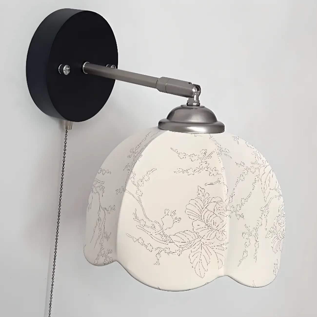 Modern Wall Light with Fabric Shade for Living Room Image - 3