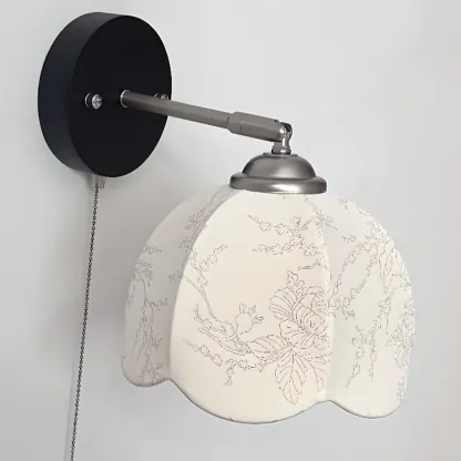 Modern Wall Light with Fabric Shade for Living Room Image - 3