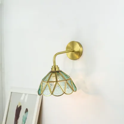 Vintage Wall Sconce with Crystal Shade for Interior spaces
