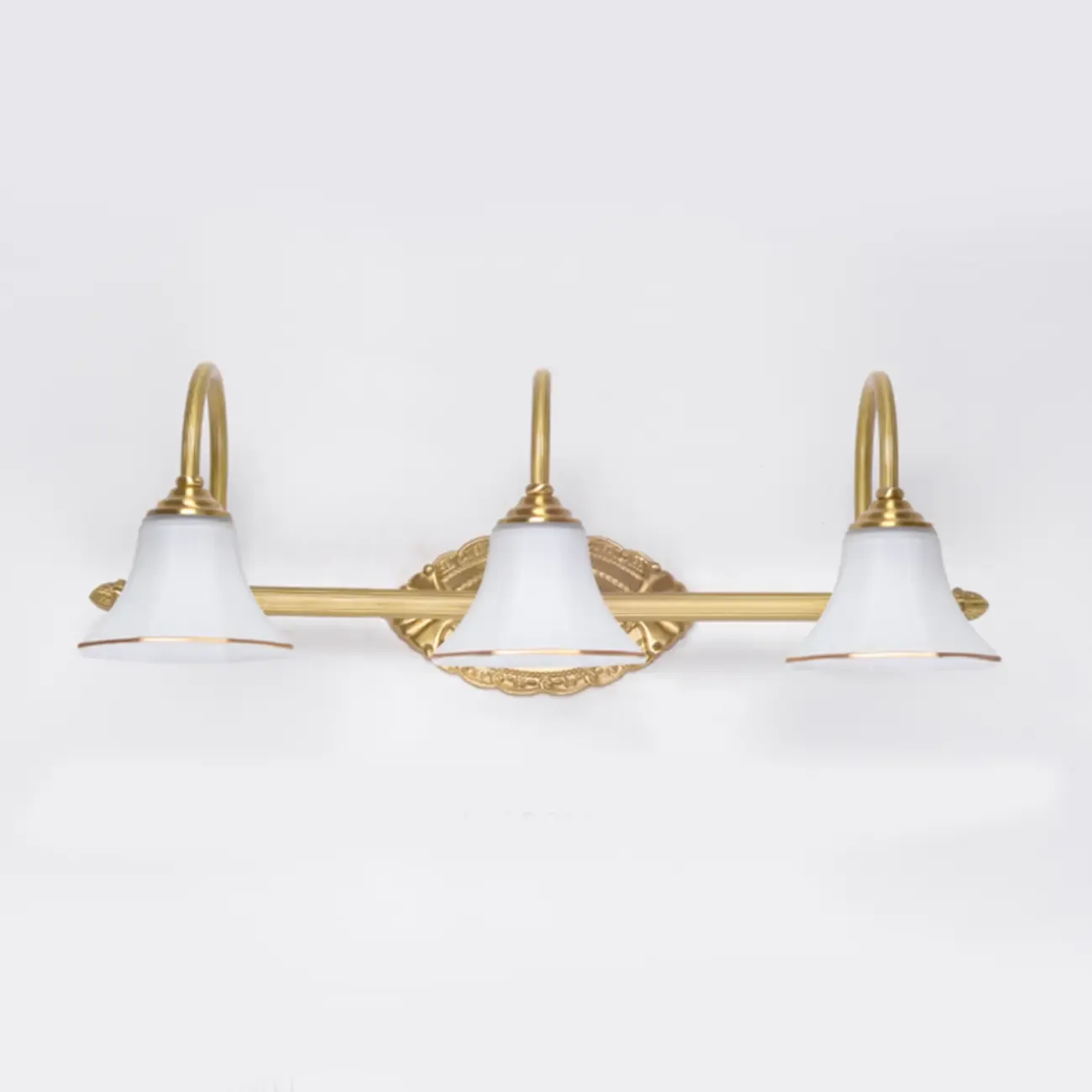 Gold Classic Vanity Lights with Glass Shade for Bathroom Image - 5