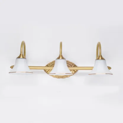 Gold Classic Vanity Lights with Glass Shade for Bathroom Image - 5