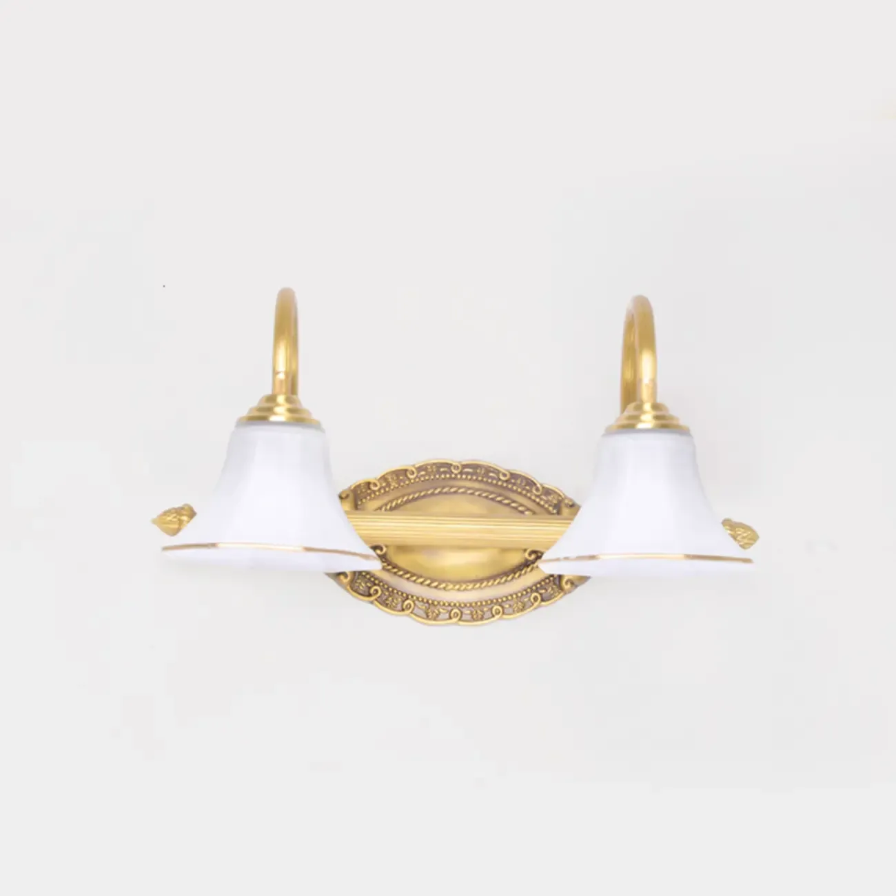 Gold Classic Vanity Lights with Glass Shade for Bathroom Image - 6