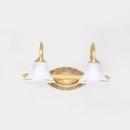Gold Classic Vanity Lights with Glass Shade for Bathroom Image - 6
