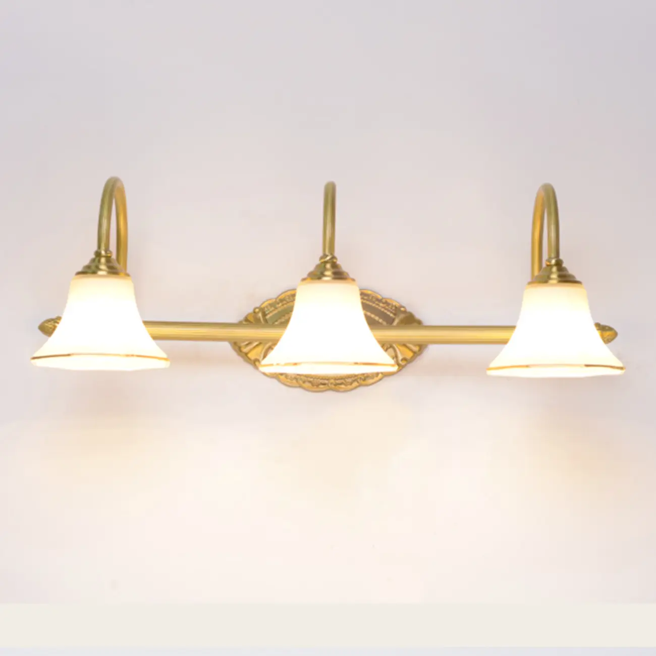 Gold Classic Vanity Lights with Glass Shade for Bathroom Image - 7 | homeyfad