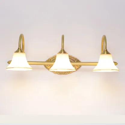 Gold Classic Vanity Lights with Glass Shade for Bathroom Image - 7