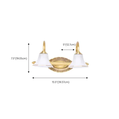 Gold Classic Vanity Lights with Glass Shade for Bathroom #size