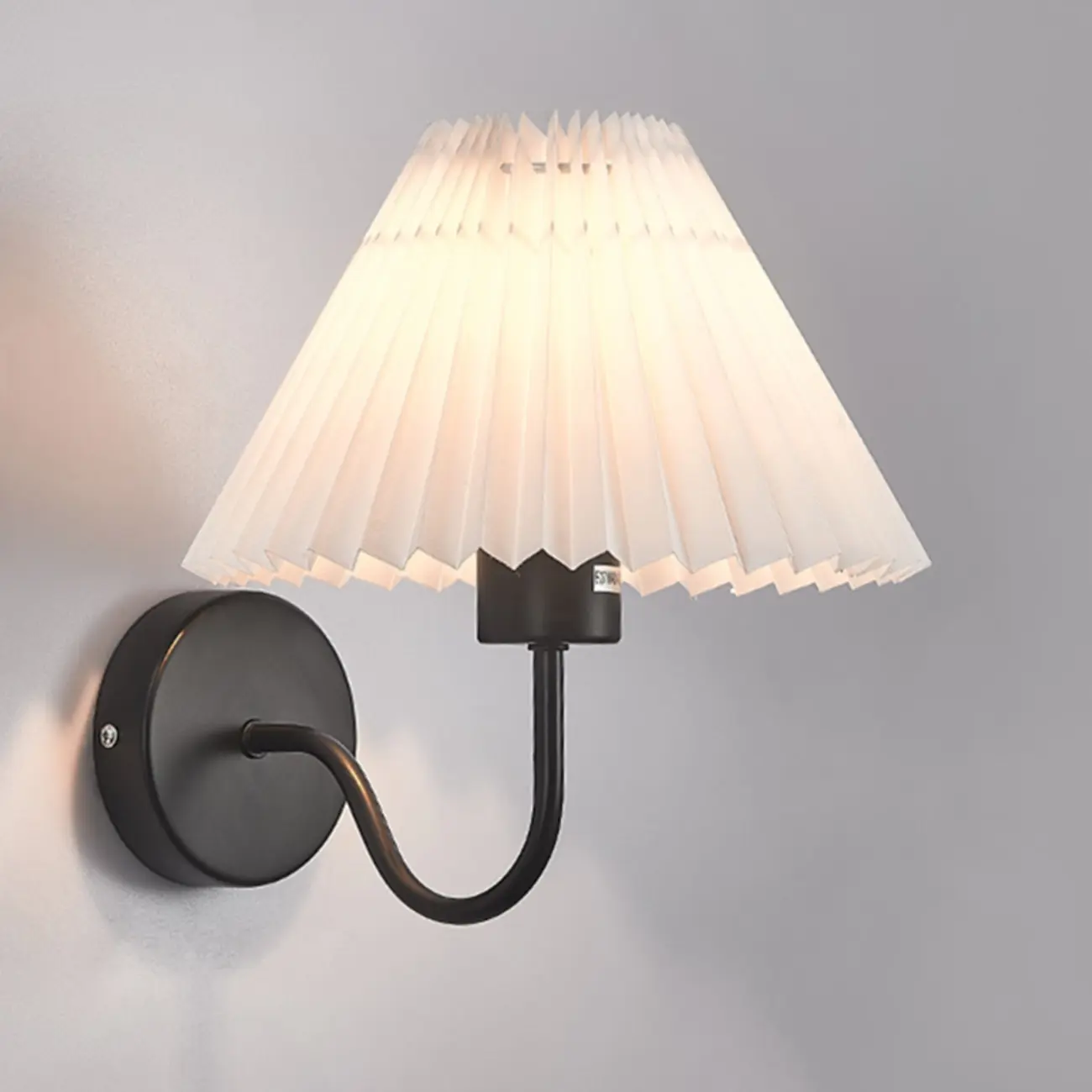 Indoor Elegant Cone Fabric Pleated Shade Wall Light Image - 2 | homeyfad