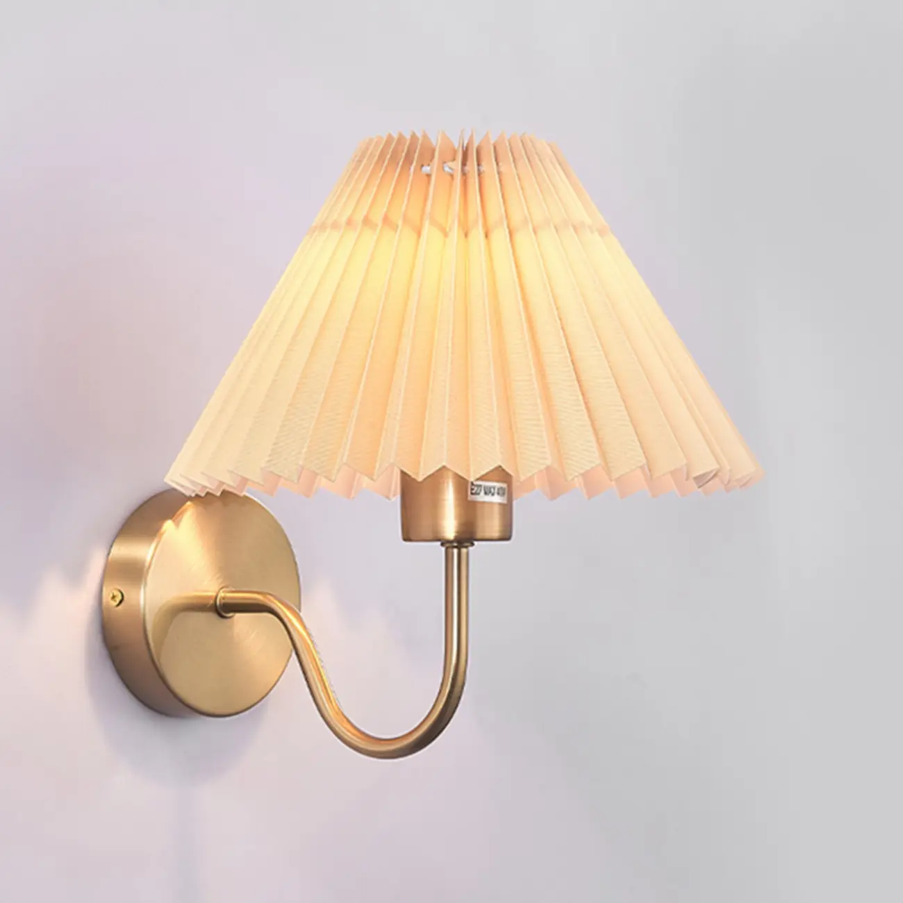 Indoor Elegant Cone Fabric Pleated Shade Wall Light Image - 11 | homeyfad