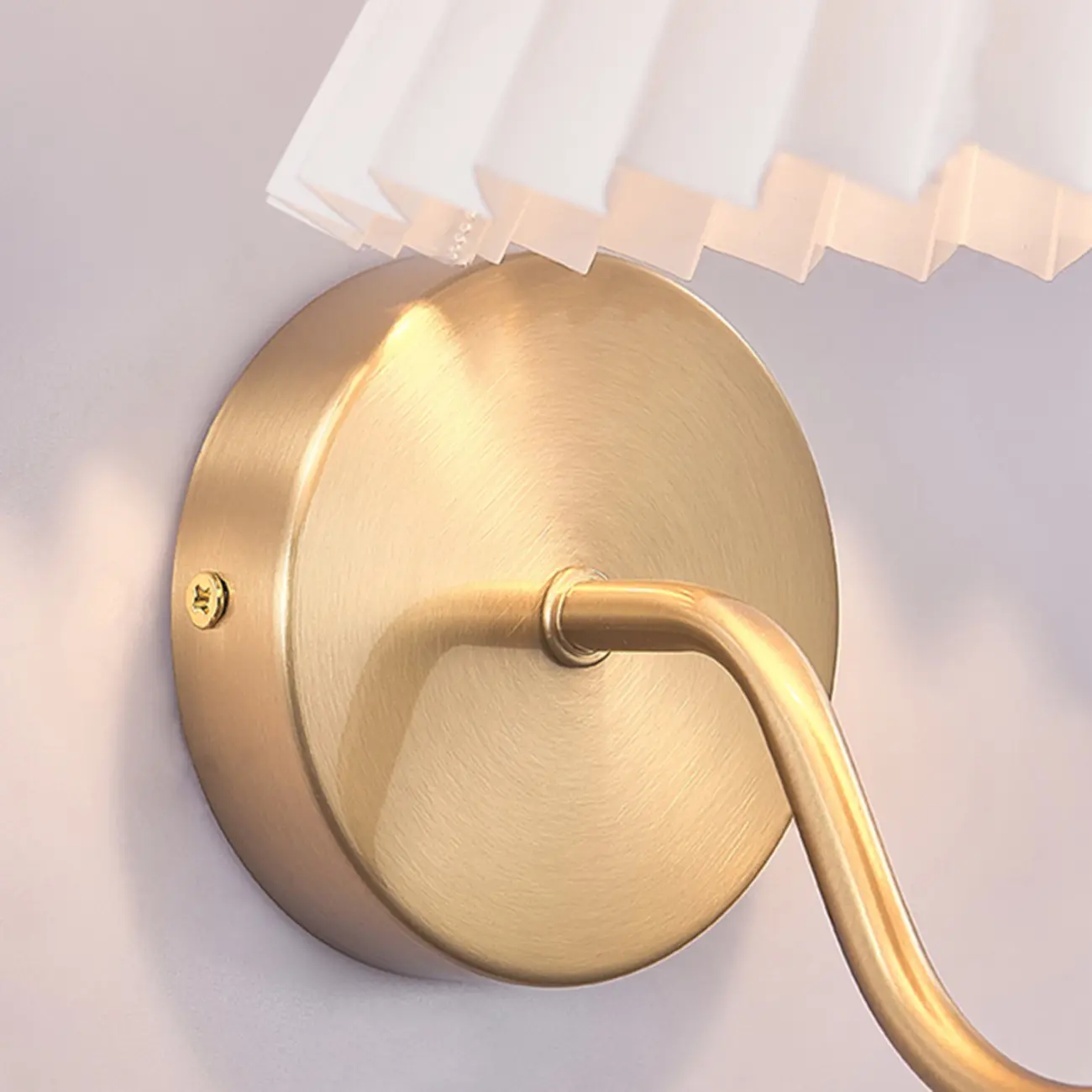 Indoor Elegant Cone Fabric Pleated Shade Wall Light Image - 18 | homeyfad