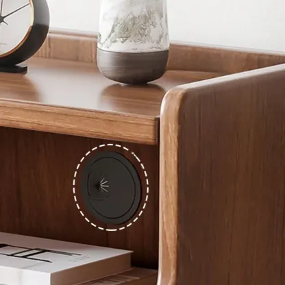 Natural Wood Scandinavian Bedside Table Two-Drawers Nightstand Image - 12