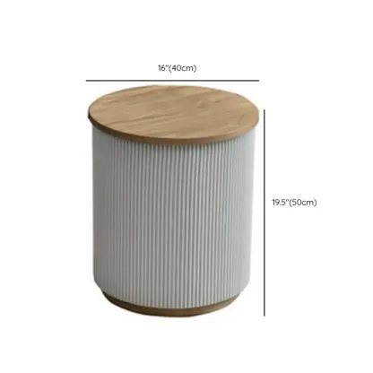 Scandinavian Wood Gray Cylinder Coffee Table with 2 Drawers #size