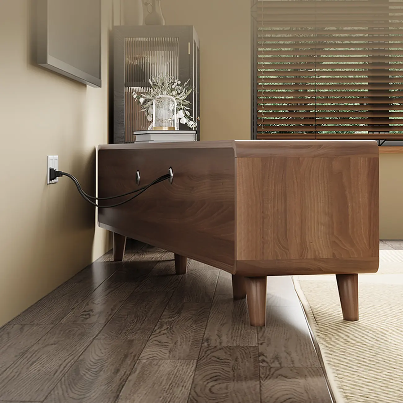 Modern Wood TV Stand with Storage for Living Room | homeyfad