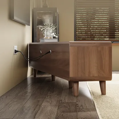 Modern Wood TV Stand with Storage for Living Room