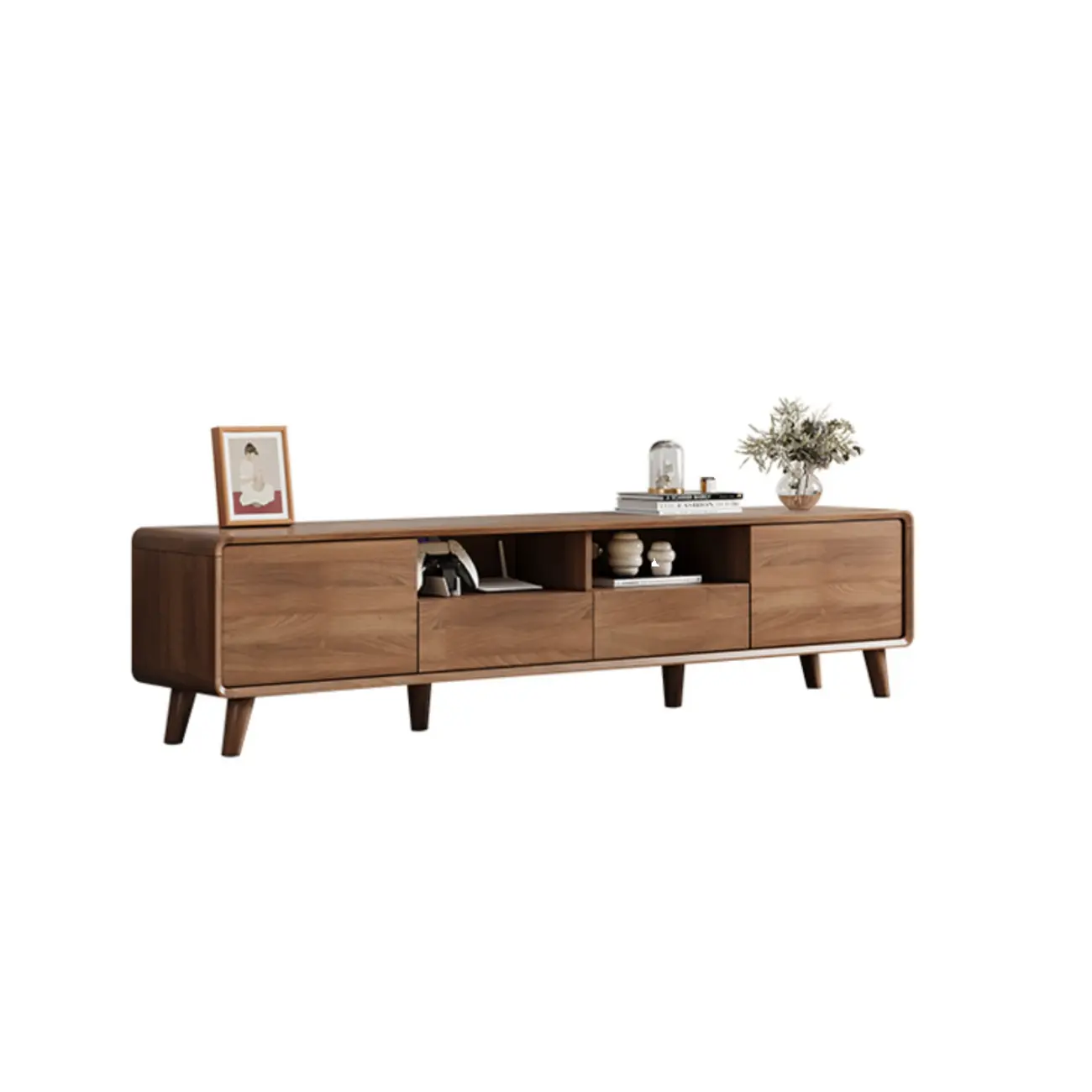 Modern Wood TV Stand with Storage for Living Room | homeyfad