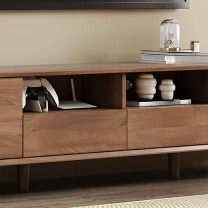 Modern Wood TV Stand with Storage for Living Room