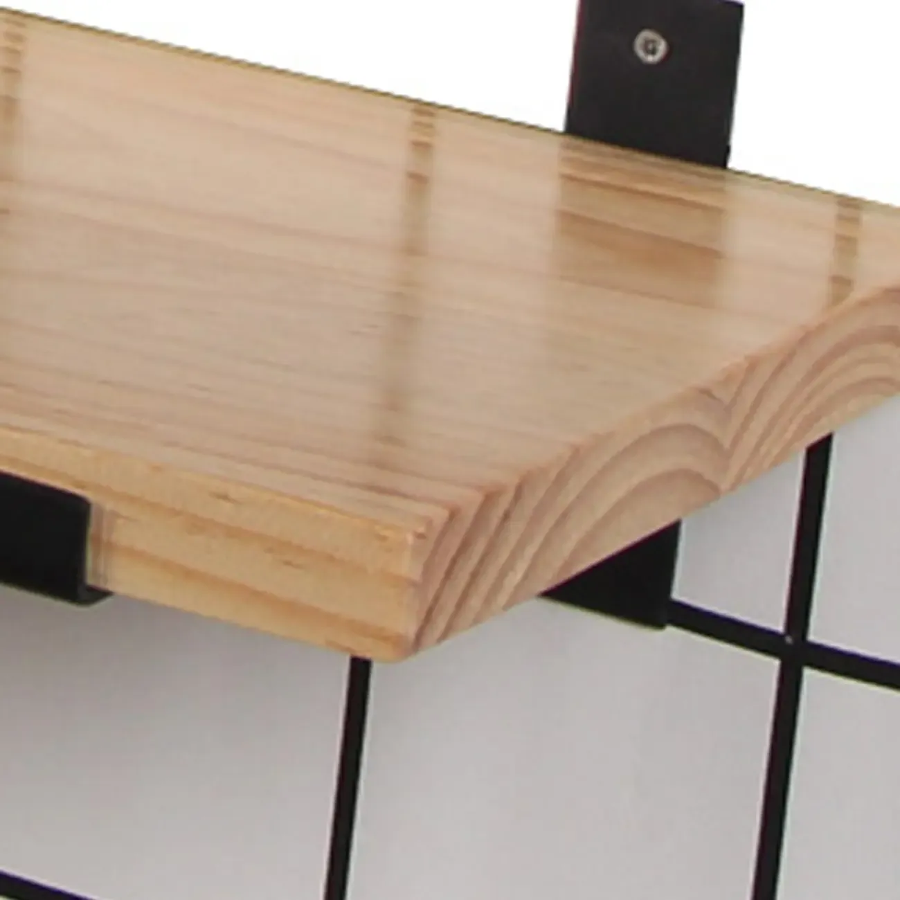 Art Deco Natural Finish Pine Wood Wall- Mounted Storage Ladder Image - 6