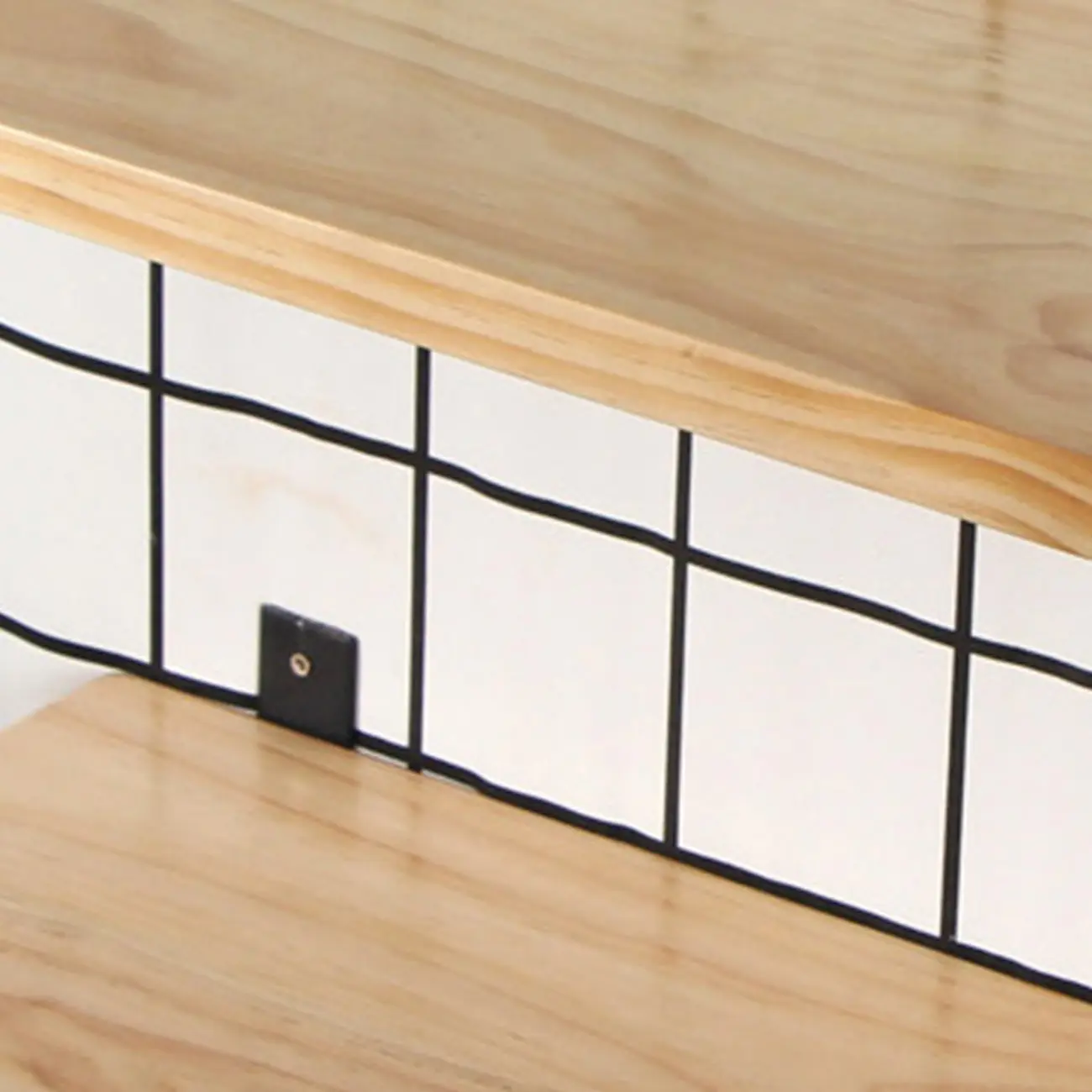 Art Deco Natural Finish Pine Wood Wall- Mounted Storage Ladder Image - 7 | homeyfad