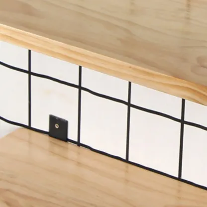 Art Deco Natural Finish Pine Wood Wall- Mounted Storage Ladder Image - 7