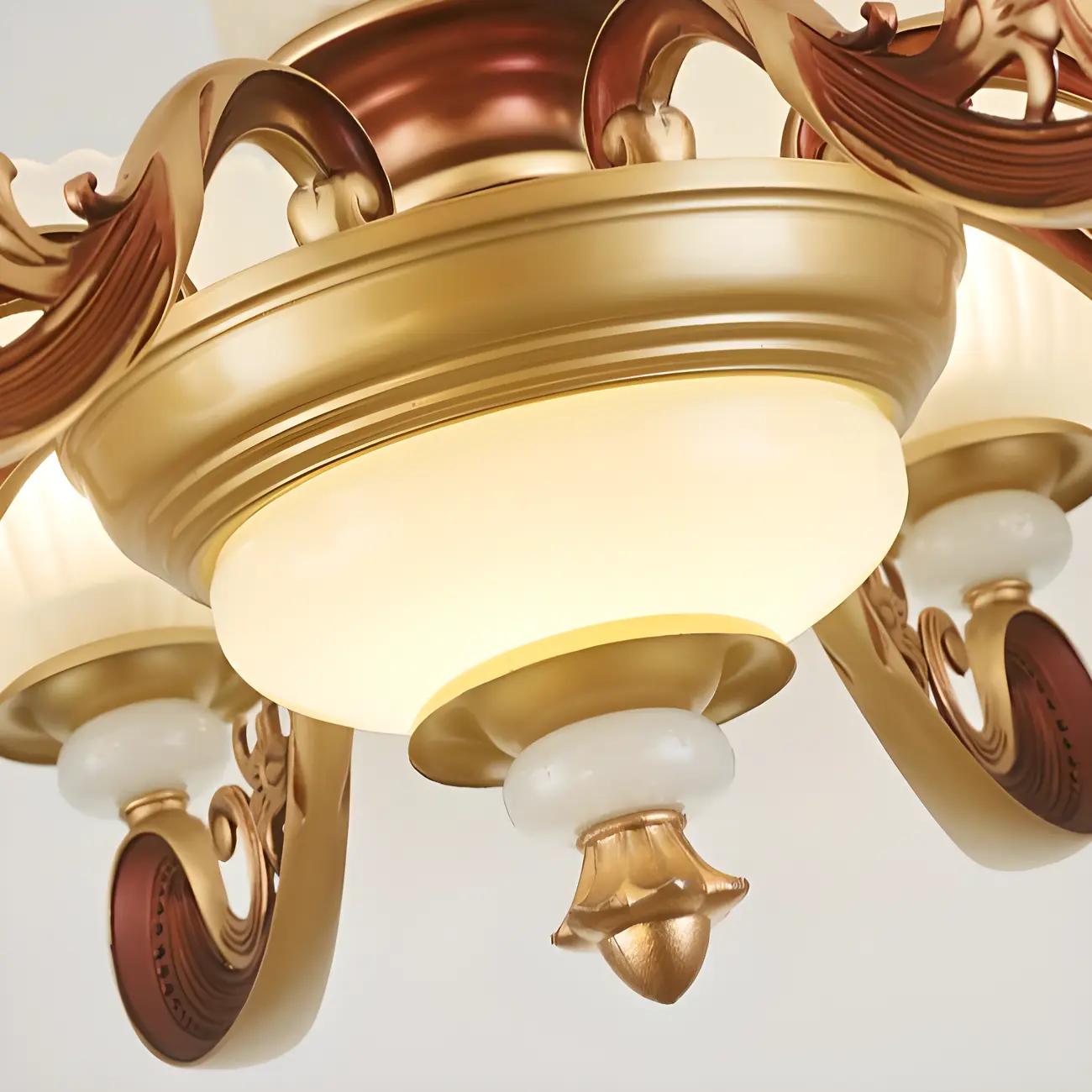 Adjustable Dining Room Gold Glass Bell Shape Up Light Chandelier | homeyfad