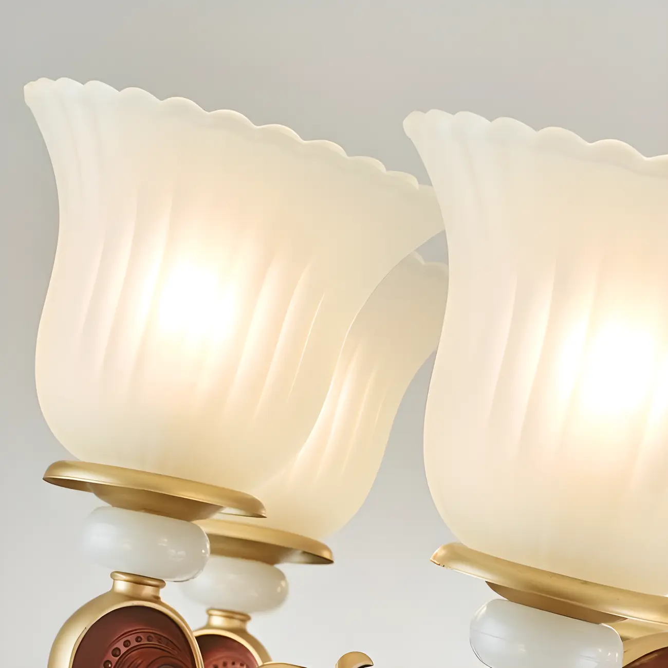 Adjustable Dining Room Gold Glass Bell Shape Up Light Chandelier | homeyfad