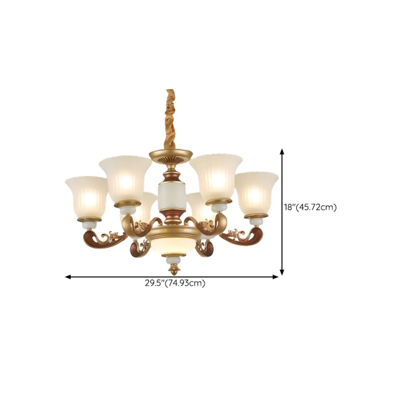 Adjustable Dining Room Gold Glass Bell Shape Up Light Chandelier | homeyfad