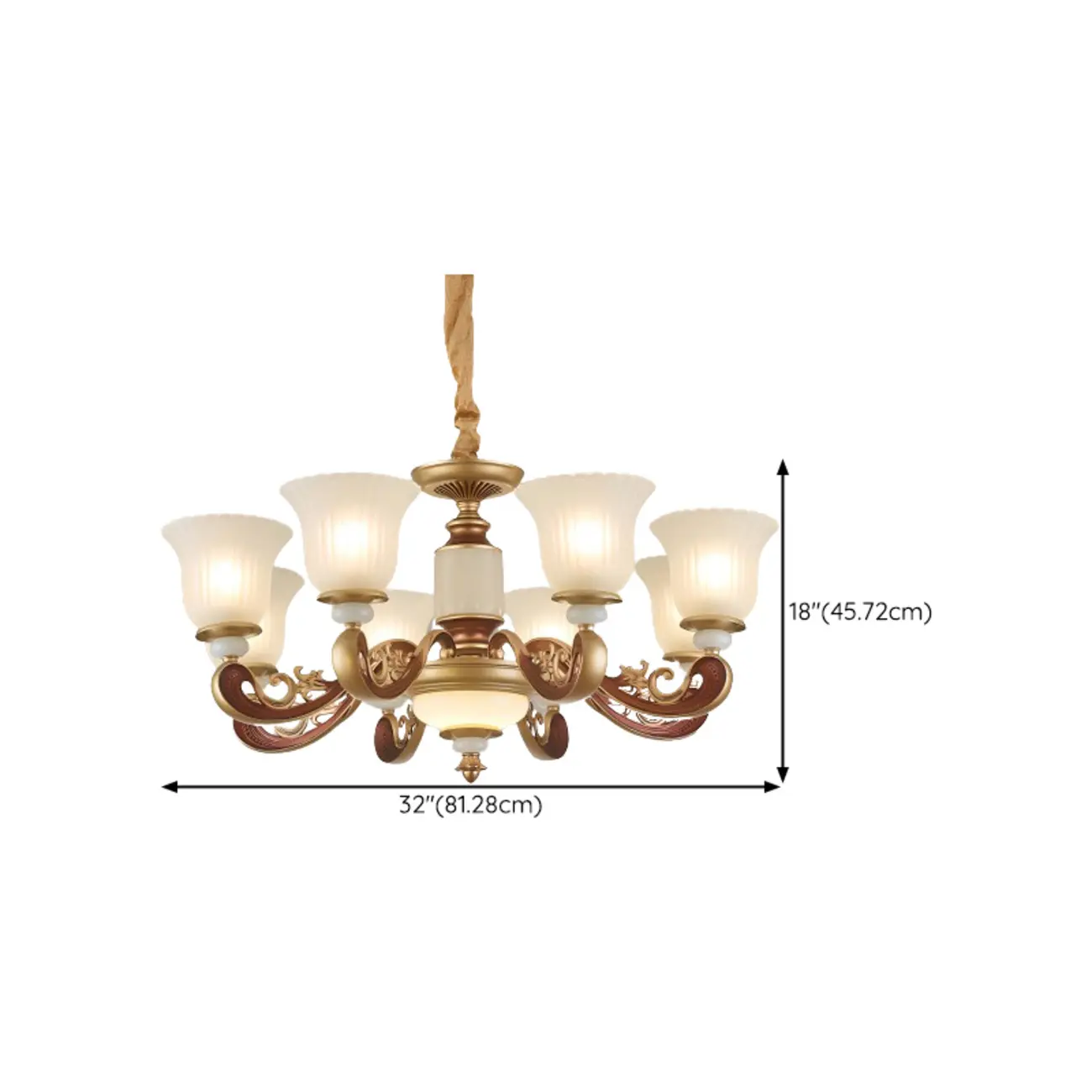 Adjustable Dining Room Gold Glass Bell Shape Up Light Chandelier | homeyfad