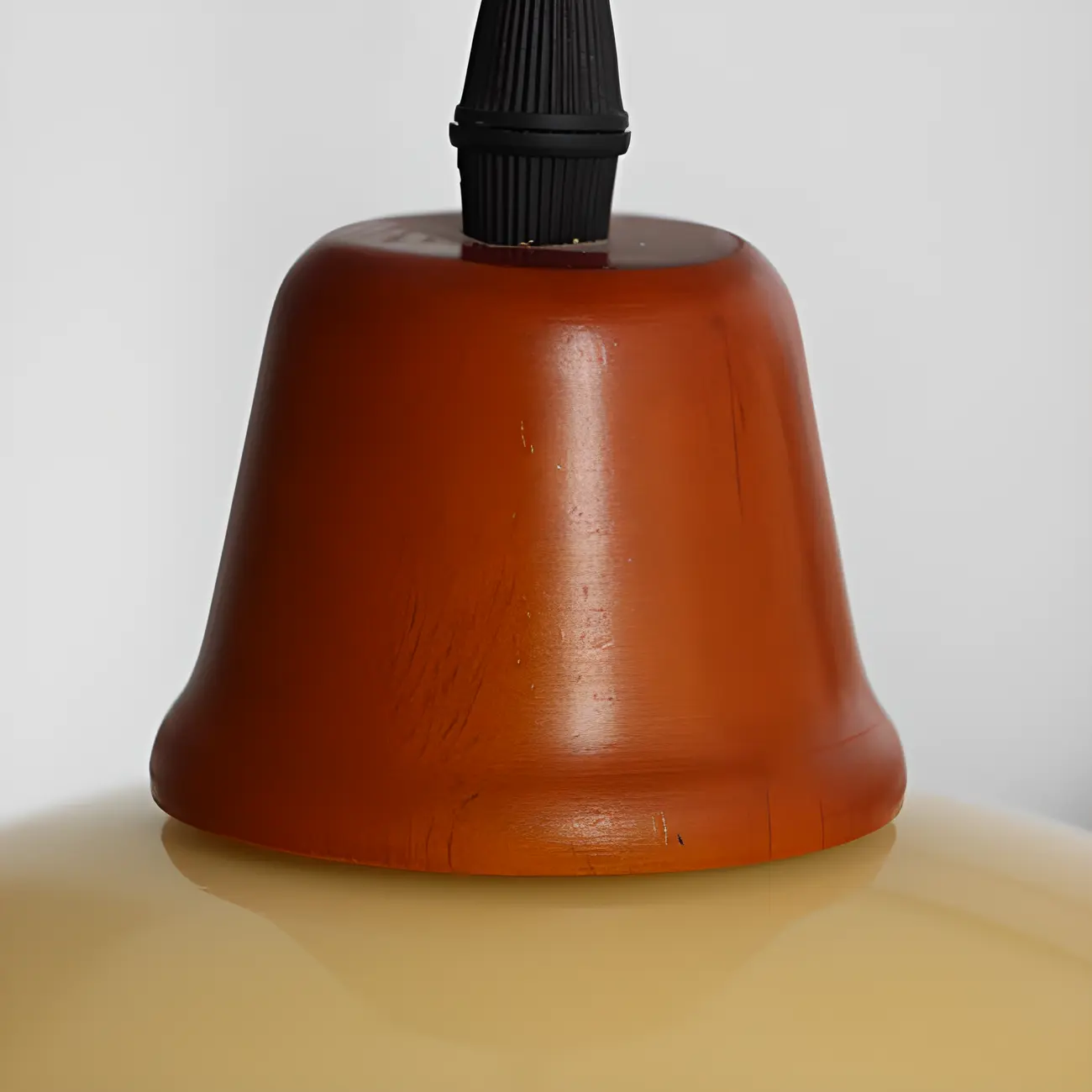 White Glass Wood Rope Round Pendant Light Image - 6 | homeyfad