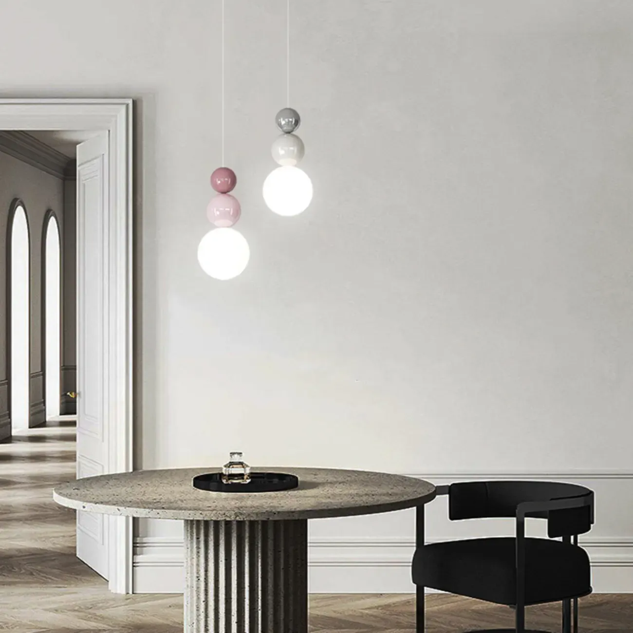 Modern Globe Pendant Light with Adjustable Cords Image - 1