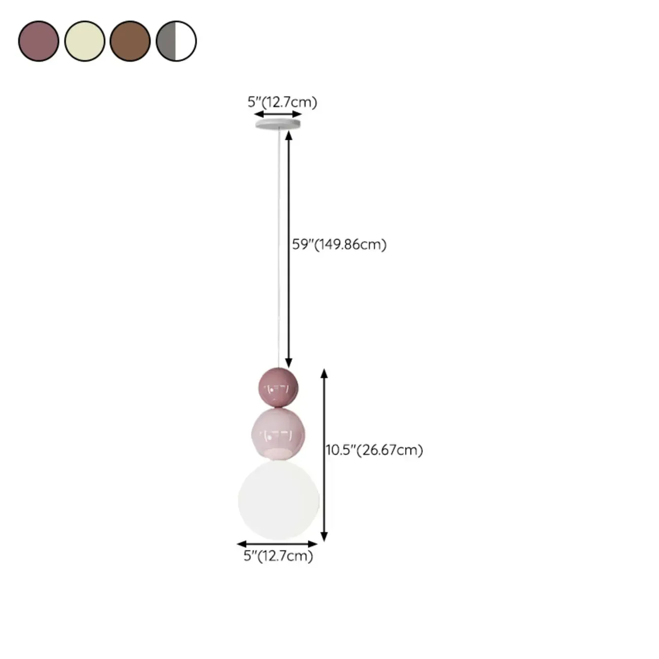 Modern Globe Pendant Light with Adjustable Cords #size