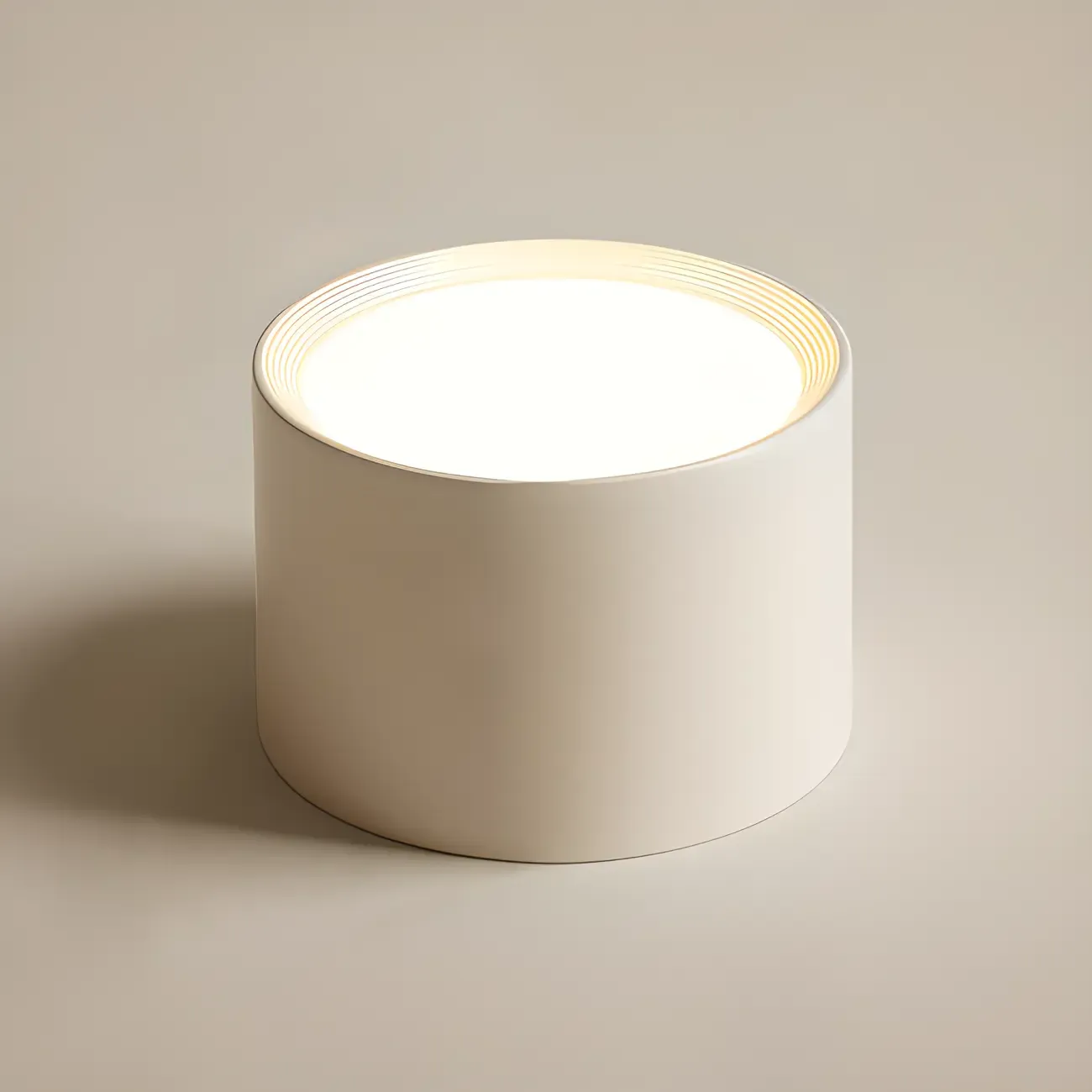 Modern Cylinder White/Black Acrylic Flush Mount LED Light  Image - 2