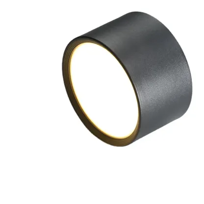 Modern Cylinder White/Black Acrylic Flush Mount LED Light  Image - 5