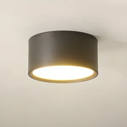 Modern Cylinder White/Black Acrylic Flush Mount LED Light  Image - 10