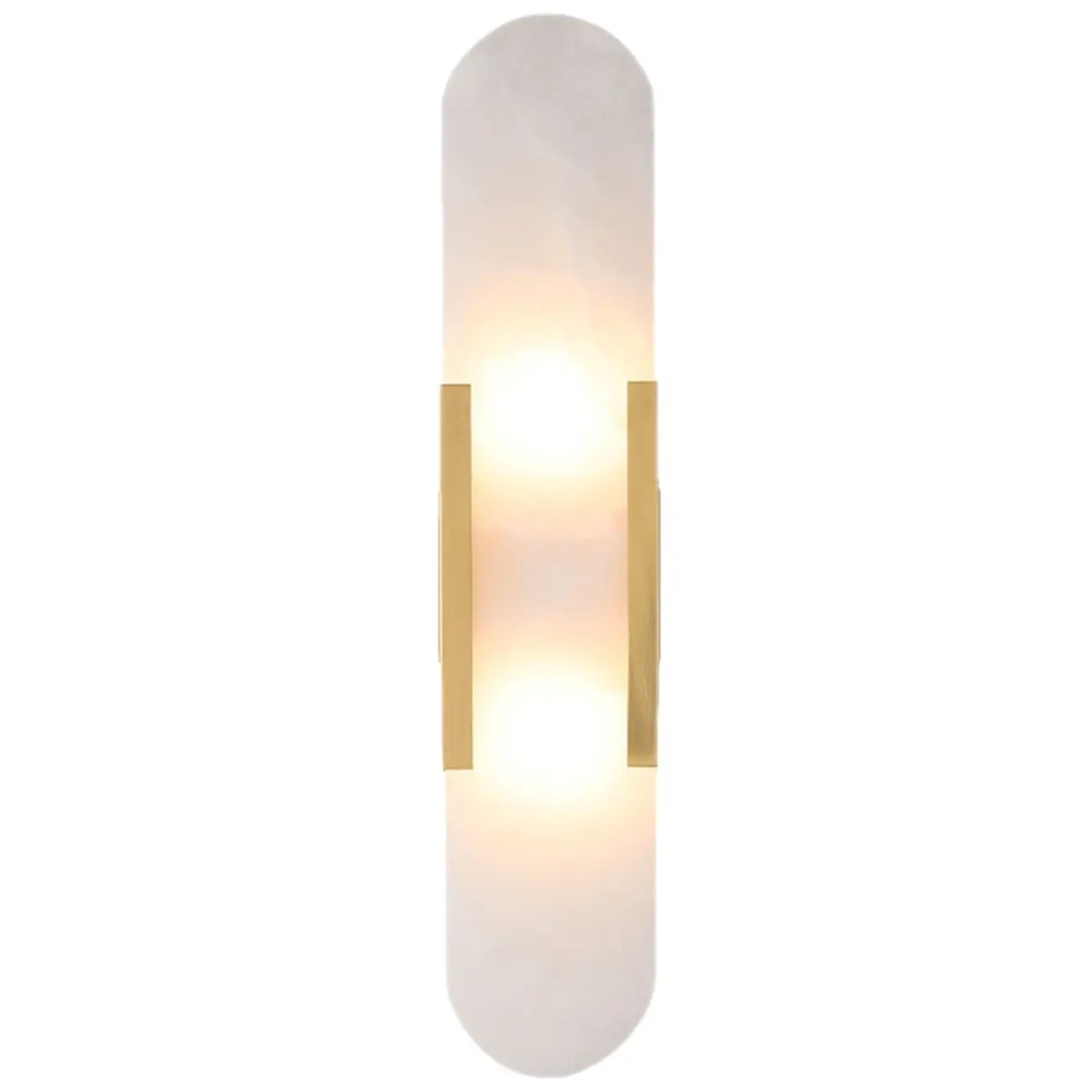 Modern Brass Oval Wall Light with Stone Chalk Shade Image - 9 | homeyfad