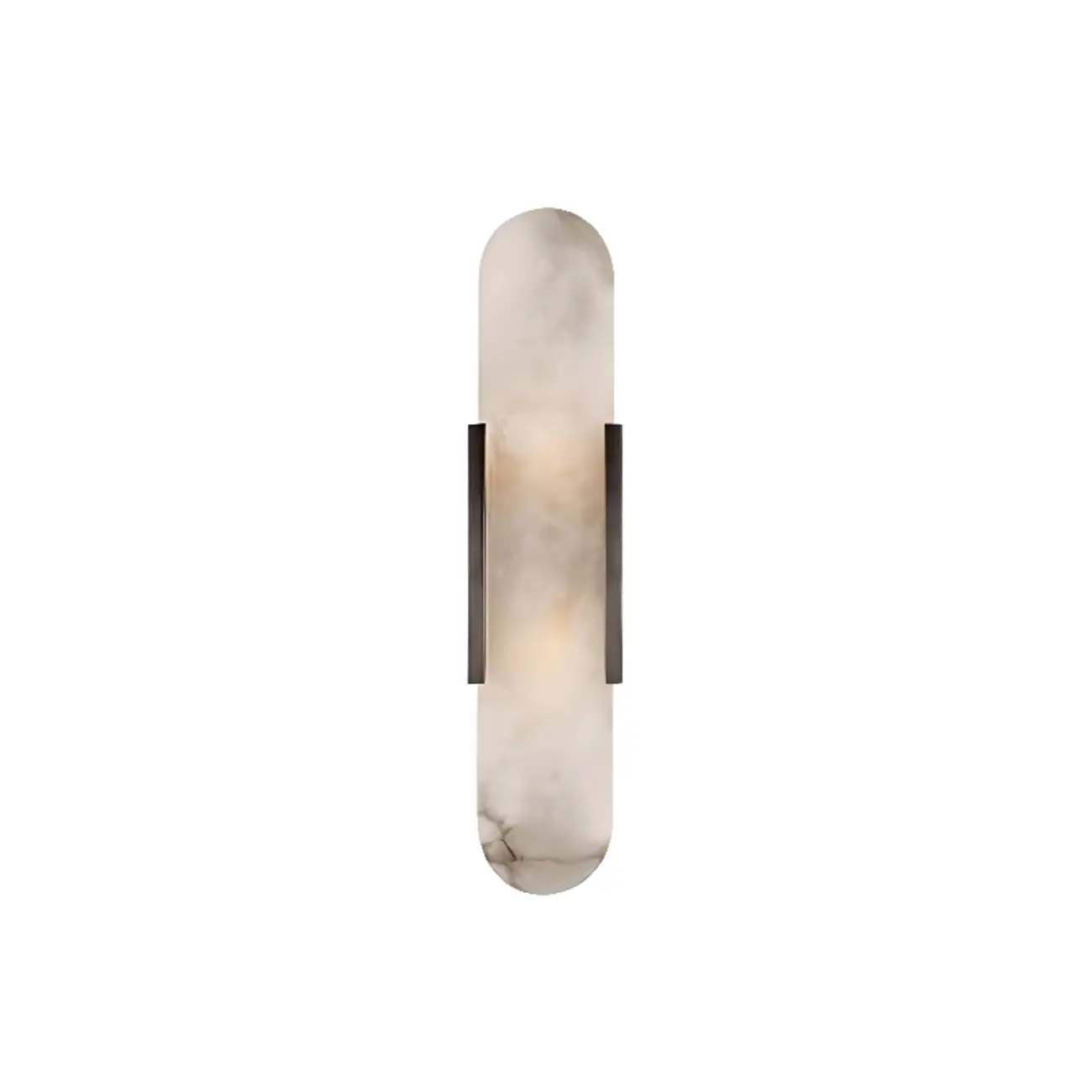 Modern Brass Oval Wall Light with Stone Chalk Shade Image - 10 | homeyfad
