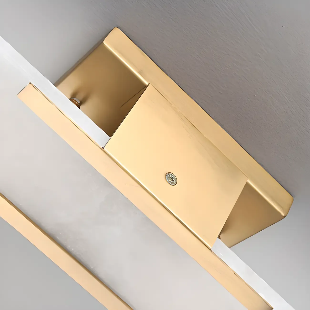 Modern Brass Oval Wall Light with Stone Chalk Shade Image - 16