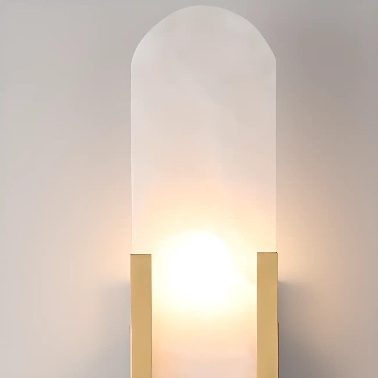 Modern Brass Oval Wall Light with Stone Chalk Shade Image - 17 | homeyfad