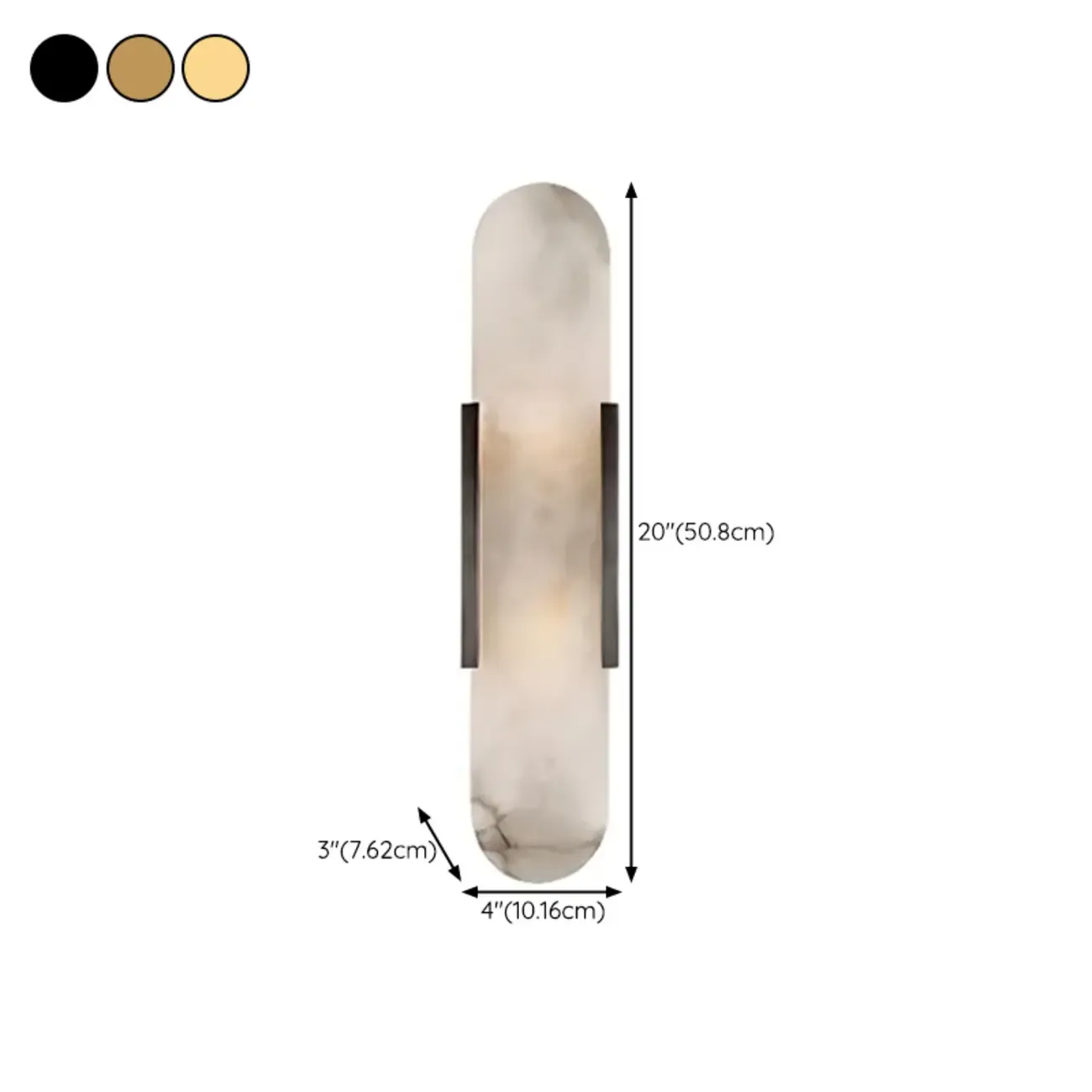 Modern Brass Oval Wall Light with Stone Chalk Shade Image - 19